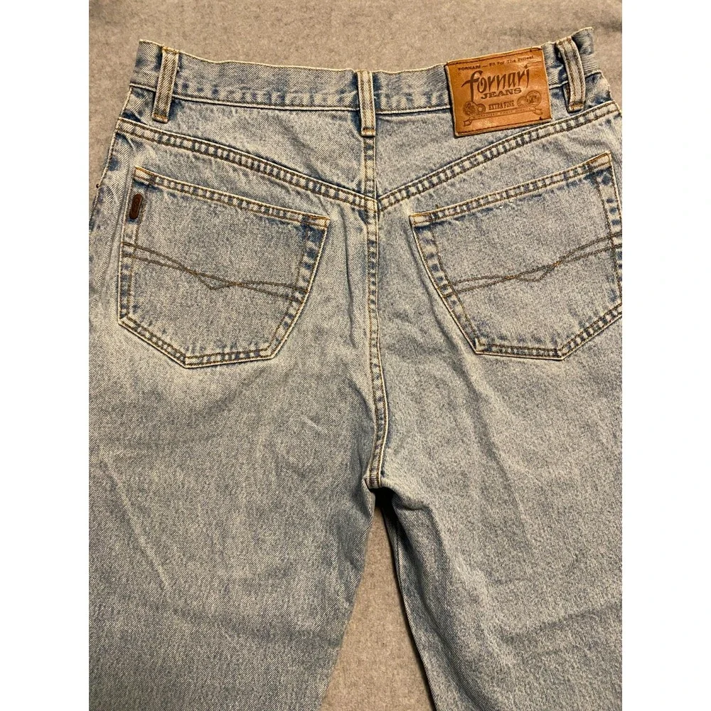Vintage Fornari Jeans Womens 28 Blue Light Wash Denim 90s Italian Hi Rise Cotton - Picture 11 of 16
